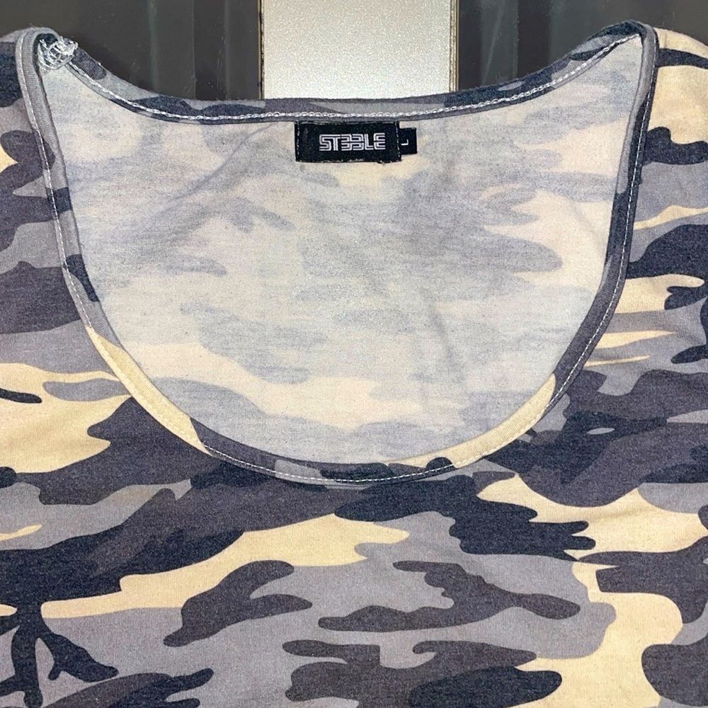 STEELE camouflage tank top.